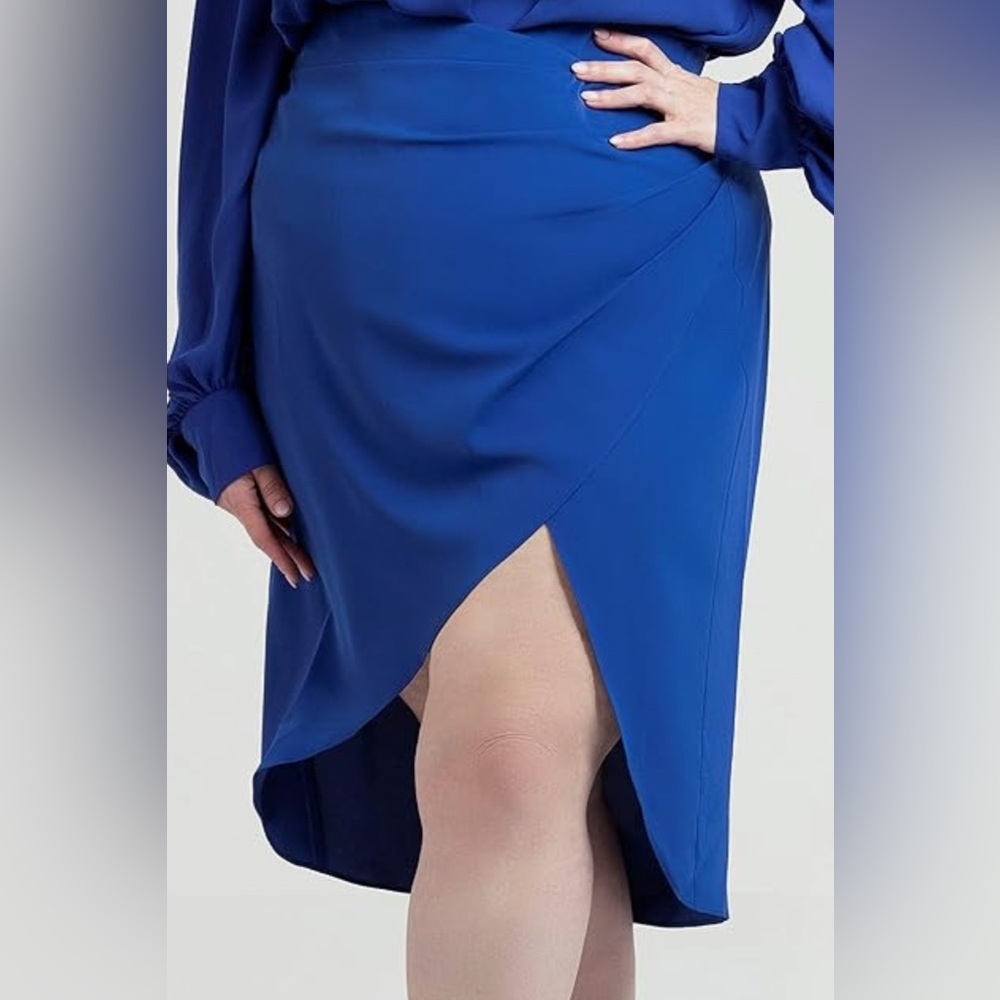 Jibri x The Drop Dazzling Blue High Slit Wrap Skirt NWT 2X
